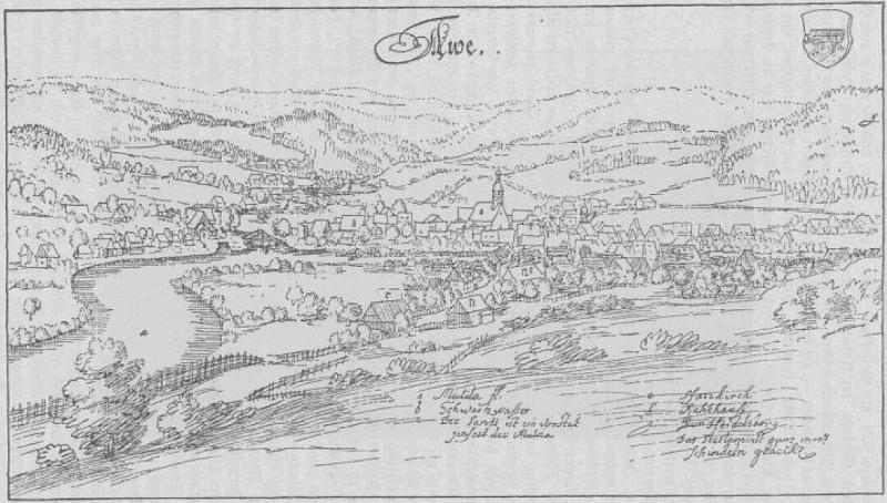 Aue Panorama um 1628